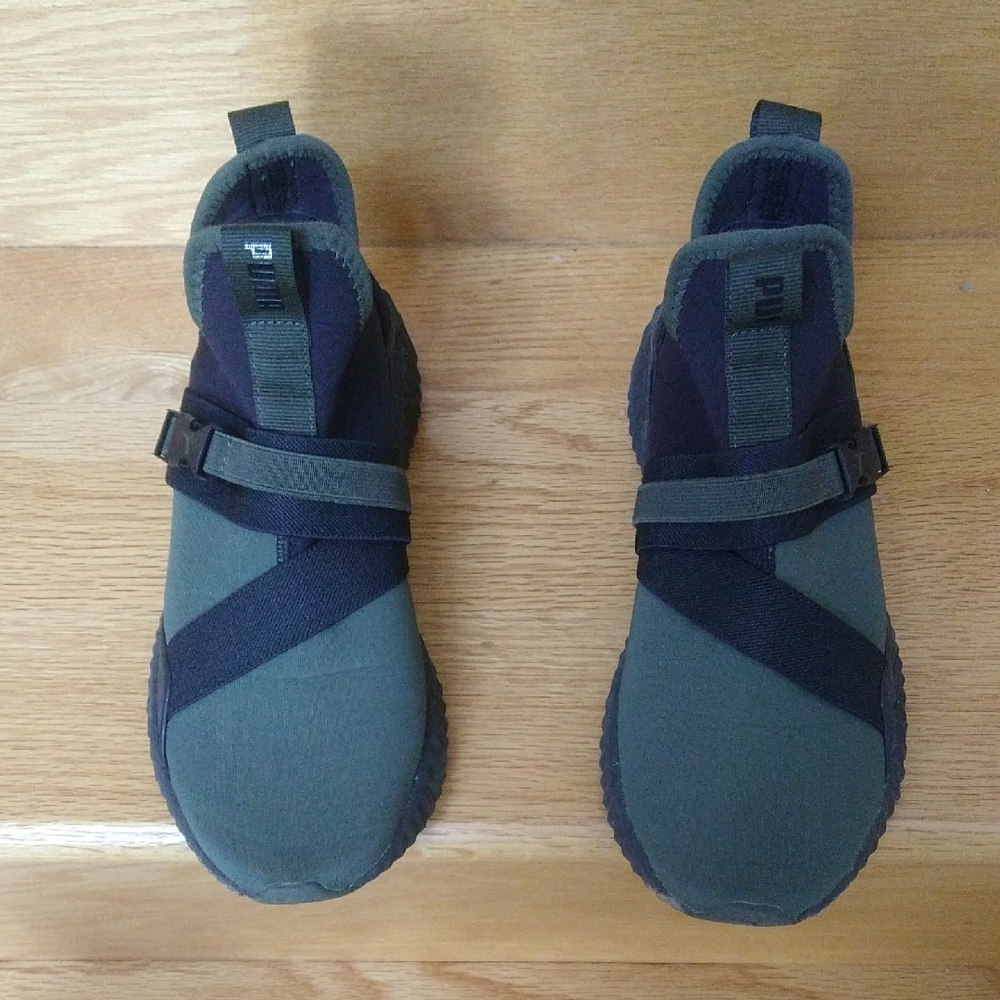 Puma Olive and Black Athletic Shoes